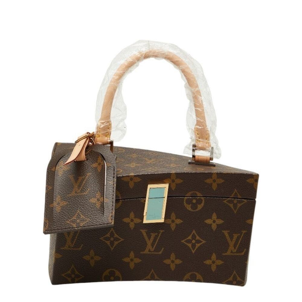 Louis Vuitton Coated Canvas Twisted Box Shoulder Bag Brown
